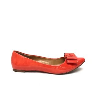 J. CREW Orange Patent Leather Flats 9